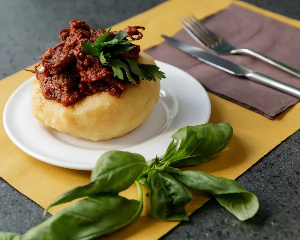 Imagem ilustrativa: polenta mole com ragu de carne