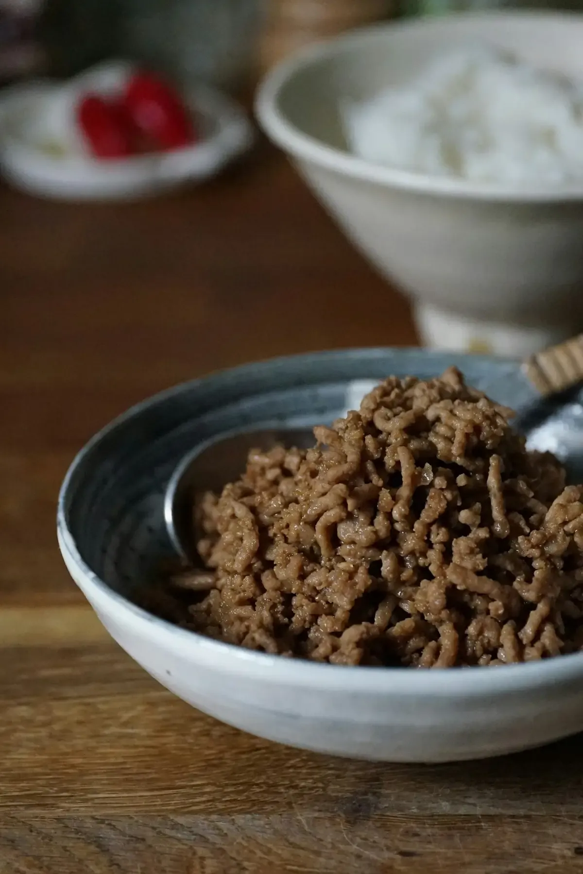 Carne moída refogada na panela