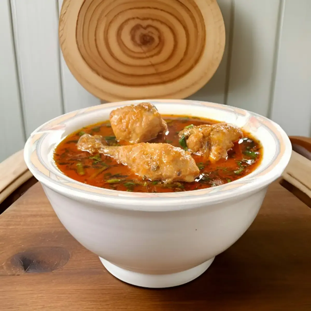 Postas de peixe em caldo
